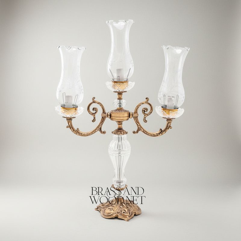 Antique gold finish on a brass lamp