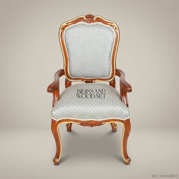 Rocaille Carved Walnut Dining Chair — handcrafted by Brass & Wood