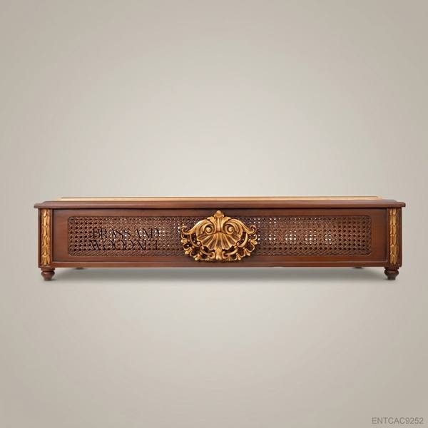 Régence Cane & Gilt Wood Plant Trough — Shell Cartouche Centre Panel — handcrafted by Brass & Wood