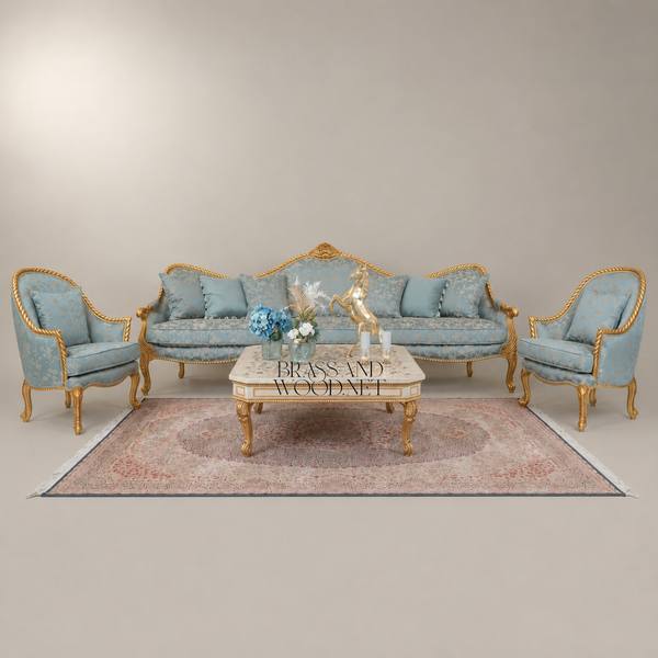 Royal Gilt Carved Salon Suite — handcrafted by Brass & Wood