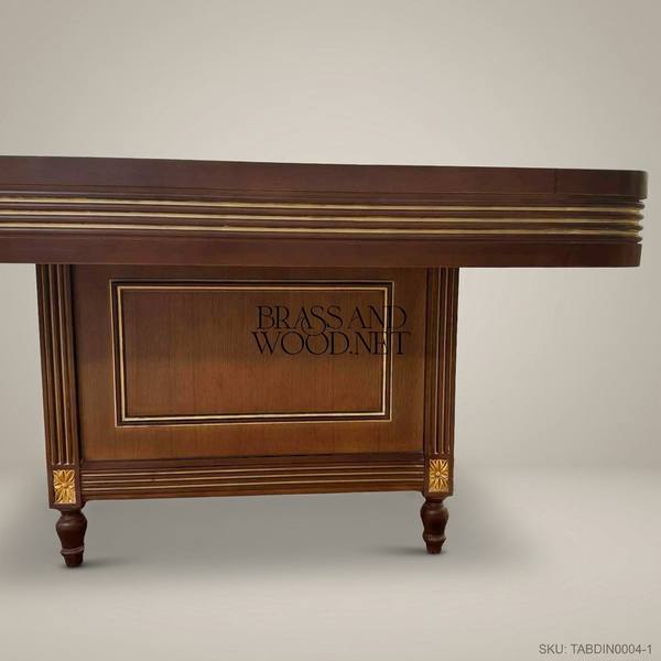 Imperial Brass & Walnut Dining Table — handcrafted by Brass & Wood